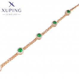 Позолочений  браслет Xuping 70106-зелений