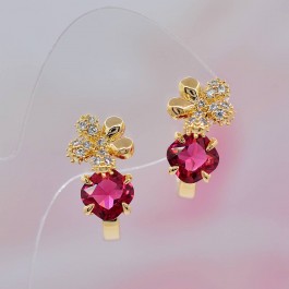 Изысканные серьги ХР 10-2038-красный корунд