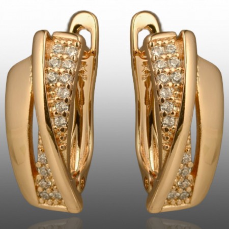 Позолочені сережки  Xuping 24675 фото | Brulik