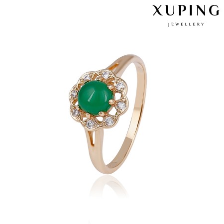 Позолоченное кольцо Xuping 14744-зеленый фото | Brulik