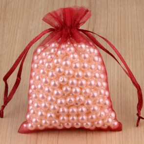 Мешочки бордовые из органзы для бижутерии 7*5 фото | Brulik