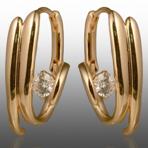 Позолочені сережки Xuping 24671 фото | Brulik