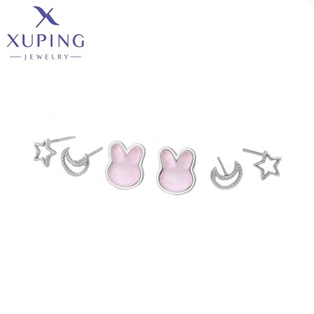 Сережки-гвоздики набір Xuping T001093057 фото | Brulik