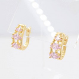 Великолепные серьги с фианитами Xuping 10-2160-розовый