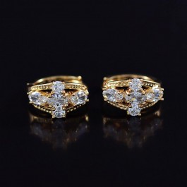 Позолоченные серьги с фианитами 18K 10-9366-белый