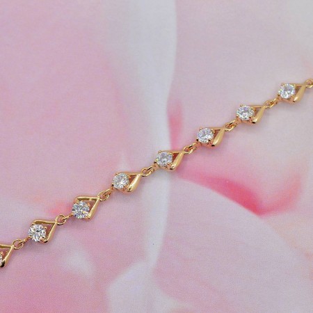 Позолоченный браслет с фианитами 18K 10-7214  фото | Brulik