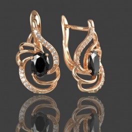 Позолоченные серьги  XP 289-черный