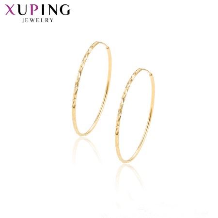 Позолоченные серьги кольца Xuping 97144 фото | Brulik