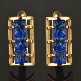 Позолоченные серьги  XP 2954-синий