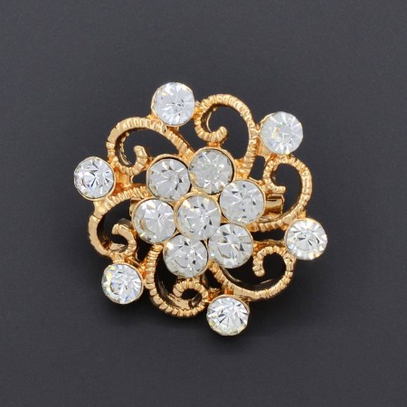 Женственная элитная брошь с фианитами TT 443-06 фото | Brulik