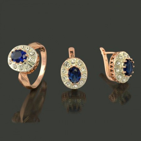 Позолоченный комплект Fallon 91200106 - синий фото | Brulik