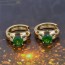Обворожительные серьги-колечки с фианитами ХР 10-9090-изумрудный фото | Brulik