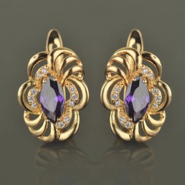 Позолоченные серьги XP 2819-фиолетовый