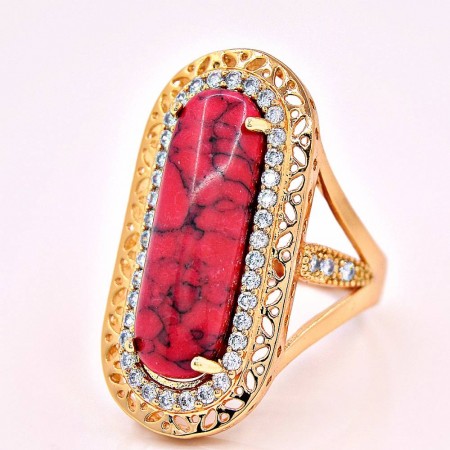 Шикарное кольцо Xuping 13124 - красный фото | Brulik
