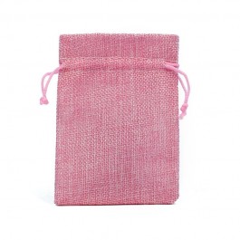Подарочные мешочки розовые 7*9 из мешковины 