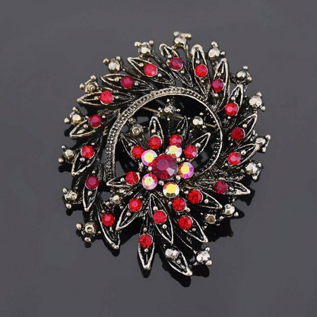 Элегантная брошь с фианитами оптом BN 883-47 фото | Brulik