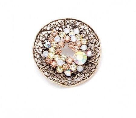 Брошь 8531-перламутровые фианиты фото | Brulik