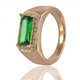 Кольцо позолоченное XP 1391-зеленый