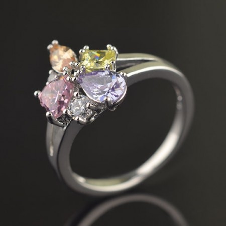 Позолоченное кольцо XP 1715-мультиколор фото | Brulik