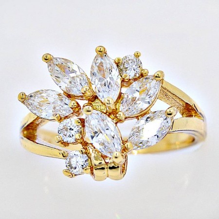 Сверкающее кольцо оптом  11321-белый фото | Brulik