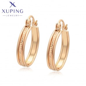 Позолочені сережки кільця Xuping X001000299 фото | Brulik