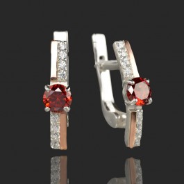 Серебряные серьги с золотыми вставками 40