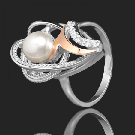 Серебряное кольцо с золотыми вставками 39 фото | Brulik