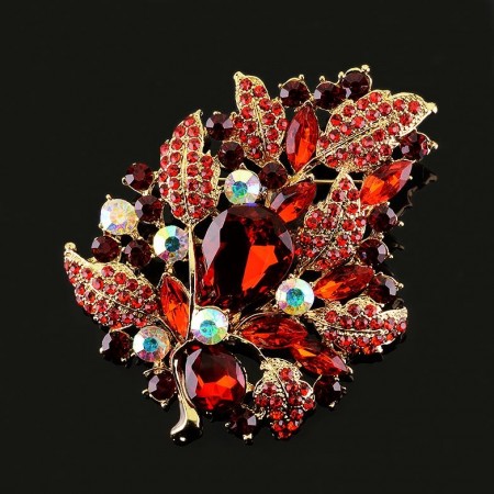 Брошь "Багровый лист" 5701 фото | Brulik
