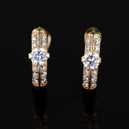 Симпатичные серьги с фианитами 18К 90851