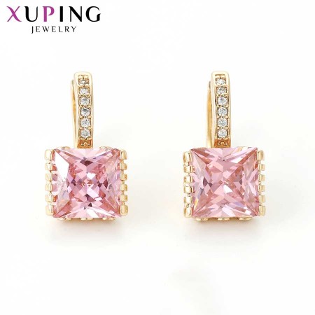 Позолоченные серьги  Xuping 27908-розовый фото | Brulik