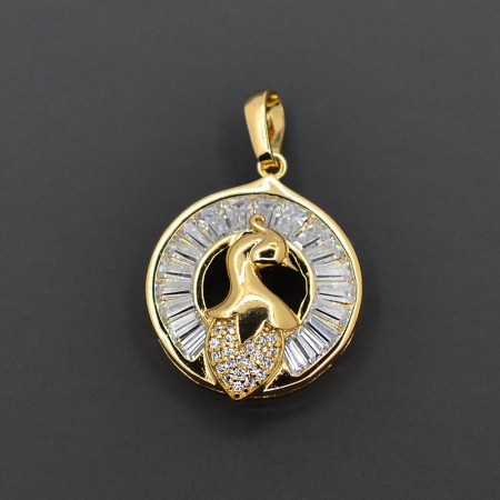 Чарующий кулон с фианитами в позолоте 3002 фото | Brulik