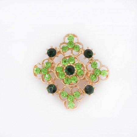 Выразительная элитная брошь с фианитами 117-02 фото | Brulik