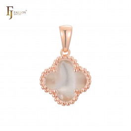 Позолочений кулон Fallon 86201435-білий перламутр