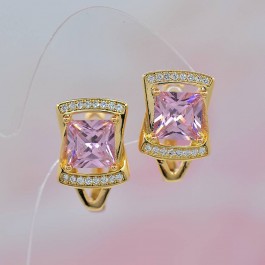 Великолепные элитные серьги 10-2036-розовый