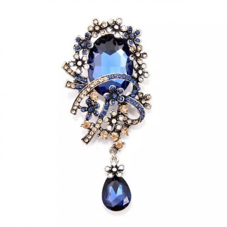 Брошь 8568-синий фото | Brulik