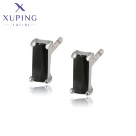 Серьги-гвоздики  Xuping A00605821- черный фианит