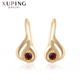 Позолоченные серьги  Xuping 81095-красный фианит
