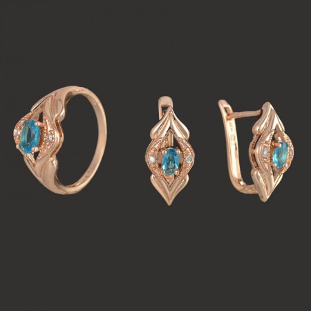 Позолоченный комплект Fallon 8123280-голубой фото | Brulik