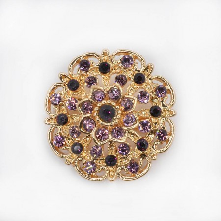 Блистающая брошь с фианитами XP 102-12 фото | Brulik