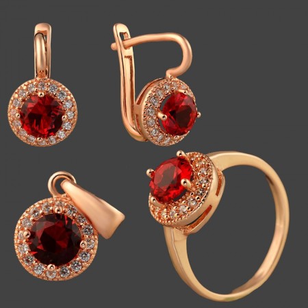 Позолоченный комплект  Fallon 81200147-красный фото | Brulik