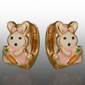 Позолочені дитячі сережки "Зайчик" Xuping 24700 фото | Brulik