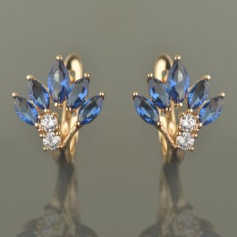 Позолоченные серьги XP 2025-синий