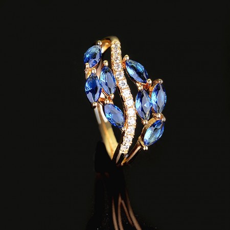 Позолоченное кольцо  XP 1006 - синий фото | Brulik