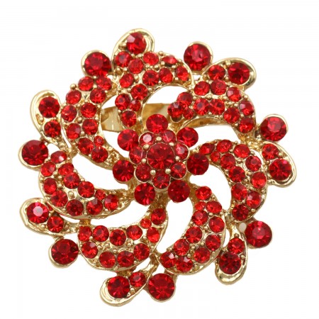Брошь с красными фианитами 2304 фото | Brulik