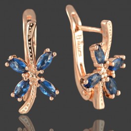 Позолоченные серьги Fallon 82200097-синие фианиты