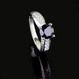 Позолоченное кольцо 13025 - черный