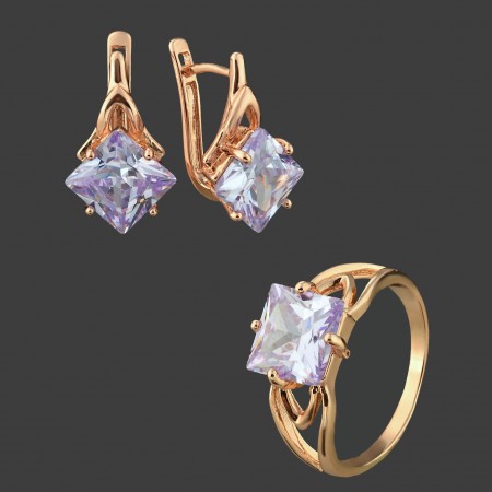 Позолоченный комплект  Fallon 81200102 -лиловый фото | Brulik