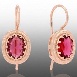 Позолочені сережки  Fallon 82233017-червоний