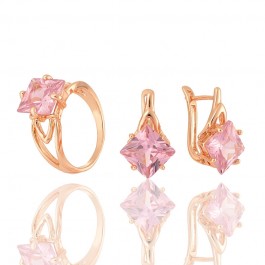 Позолоченный комплект  Fallon 81200102 - светло -розовый