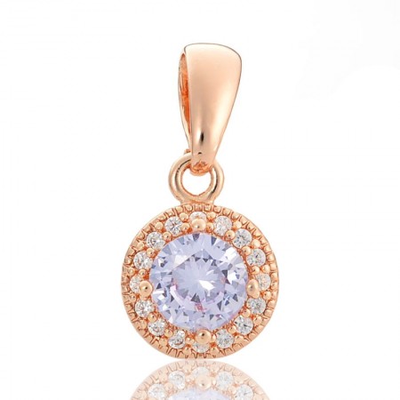 Позолоченный кулон Fallon 86200147-лиловый фианит фото | Brulik